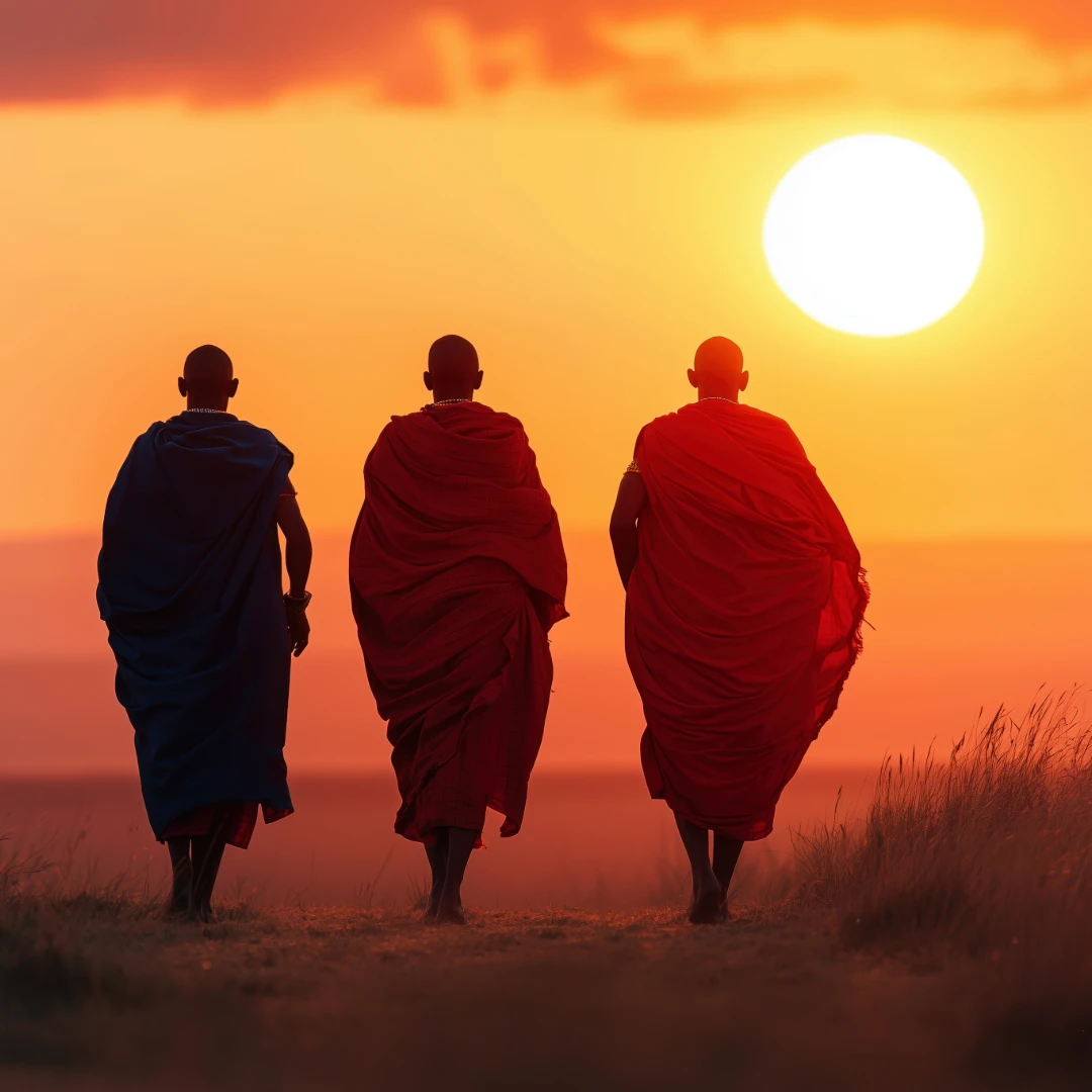 Pilgrims visiting a sacred temple during a spiritual travel program