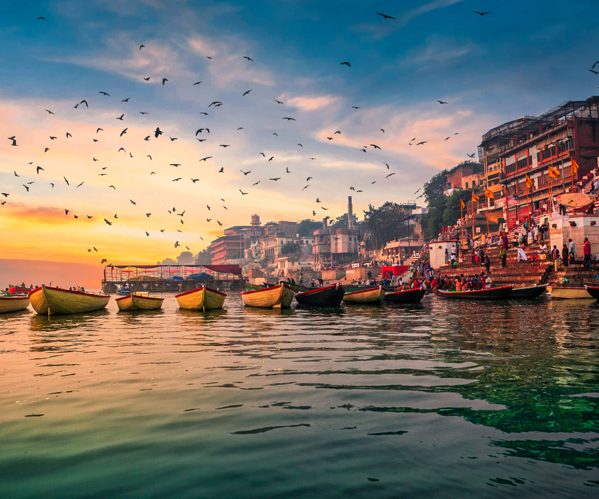Kashi Vishwanath Temple illuminated at night in Varanasi
