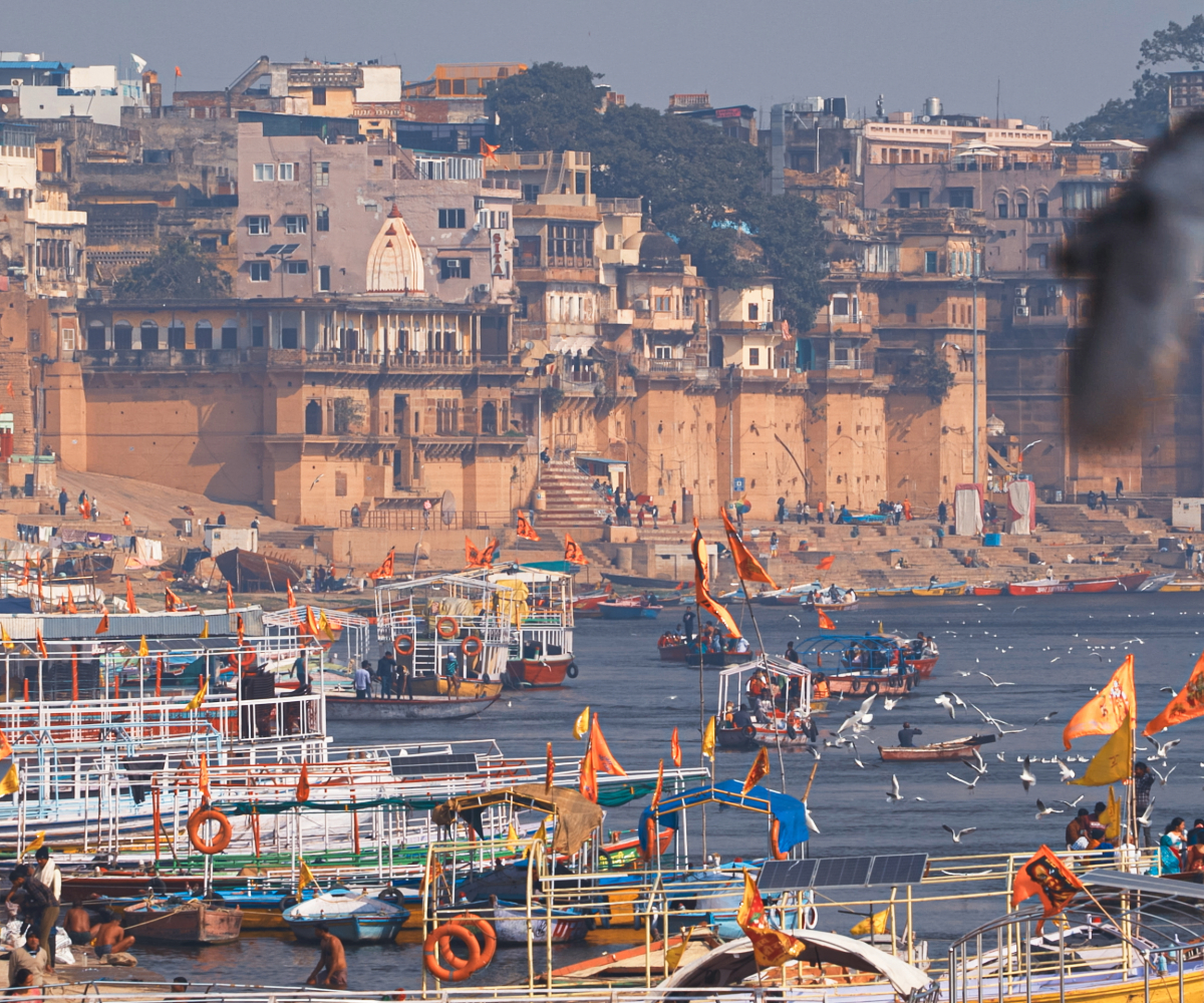 Priests performing Ganga Aarti at Dashashwamedh Ghat, Varanasi