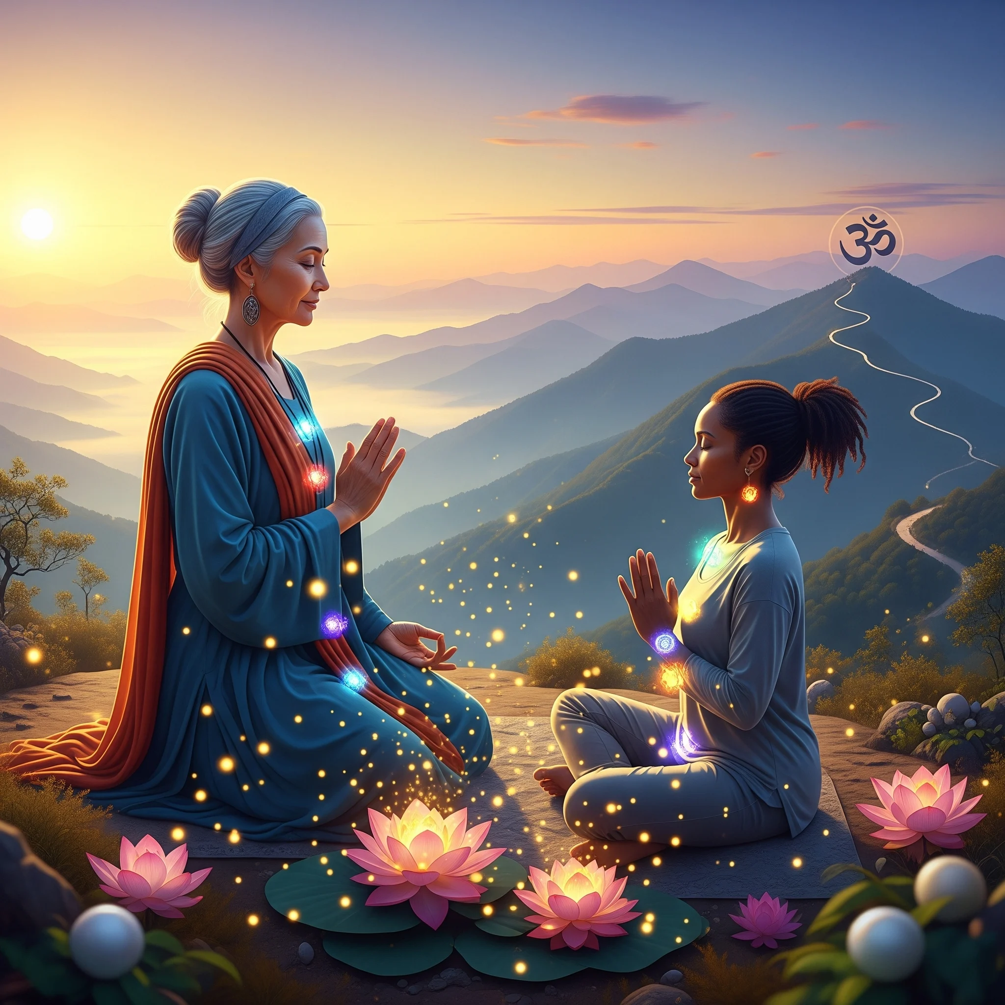 Spiritual counselor offering guidance in a peaceful setting